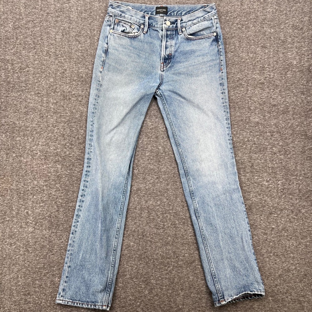 Earnest Sewn Victoria Straight Leg 26 Light Wash Button Fly Denim Jeans Blue
